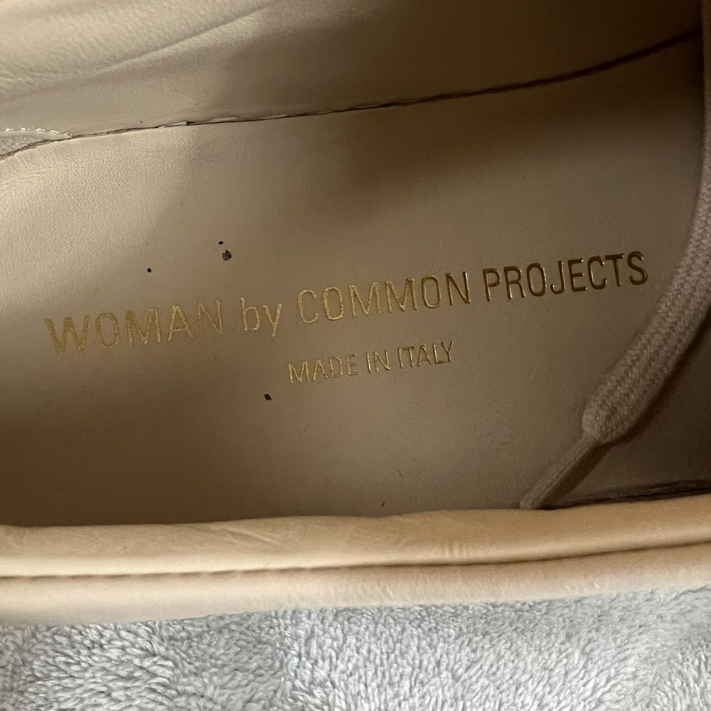 Common Projects Achilles Low Shoes Womens Size 7 Beige Leather Sneakers Italy - Picture 14 of 16